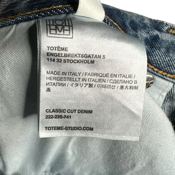 TOTEME Classic Cut Denim Light Wash Ankle Frayed Denim Jeans Women's Size 28 - Picture 8 of 14